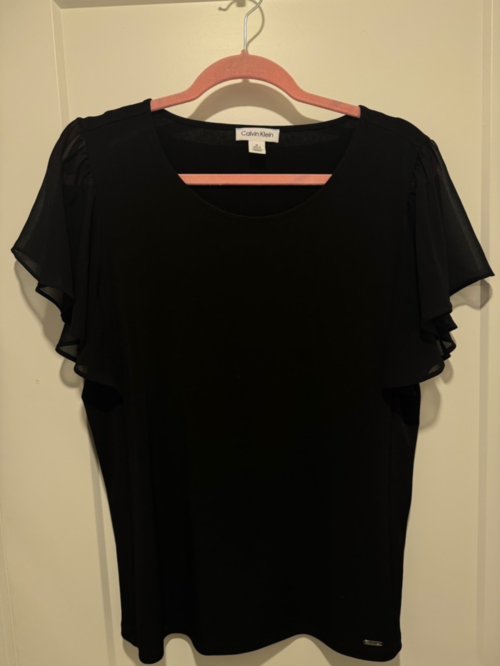 Calvin Klein Black Short Sleeve Ladies Top